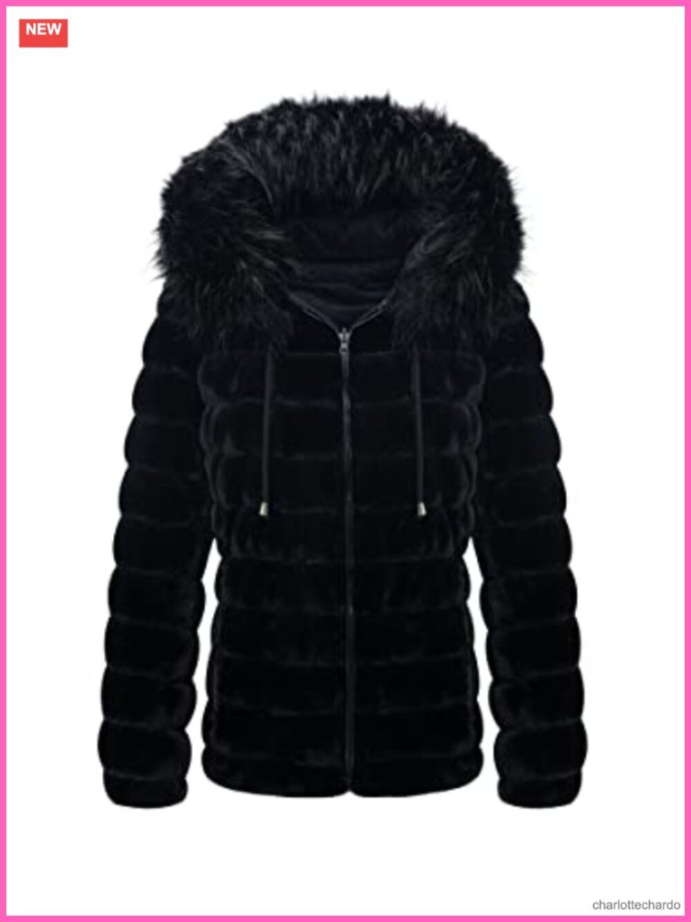 Reversible Faux Fur Puffer Jacket Winter Coat